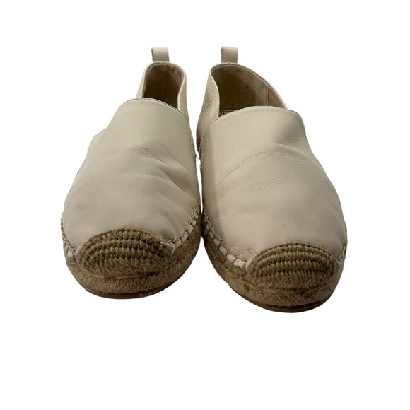 Sam Edelman Women 9 Khloe Cream Leather Espadrille Flat Slip-On Shoes Minimalist - Picture 5 of 13